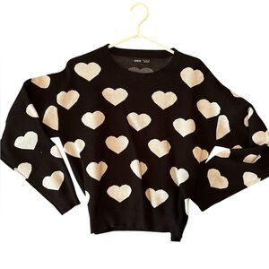 Black and white heart sweater